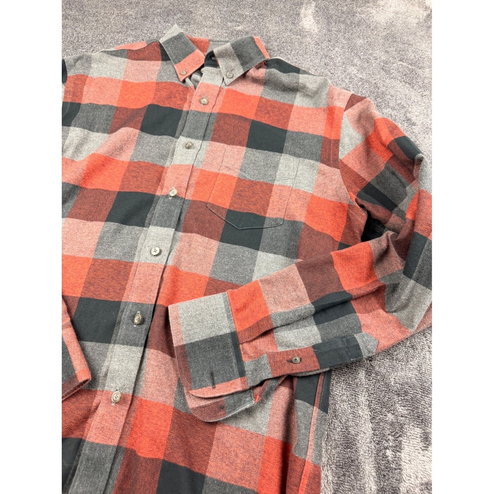 UNTUCKit Mens Medium Red Grey Black Plaid Wrinkle Free Cotton Button Down Shirt